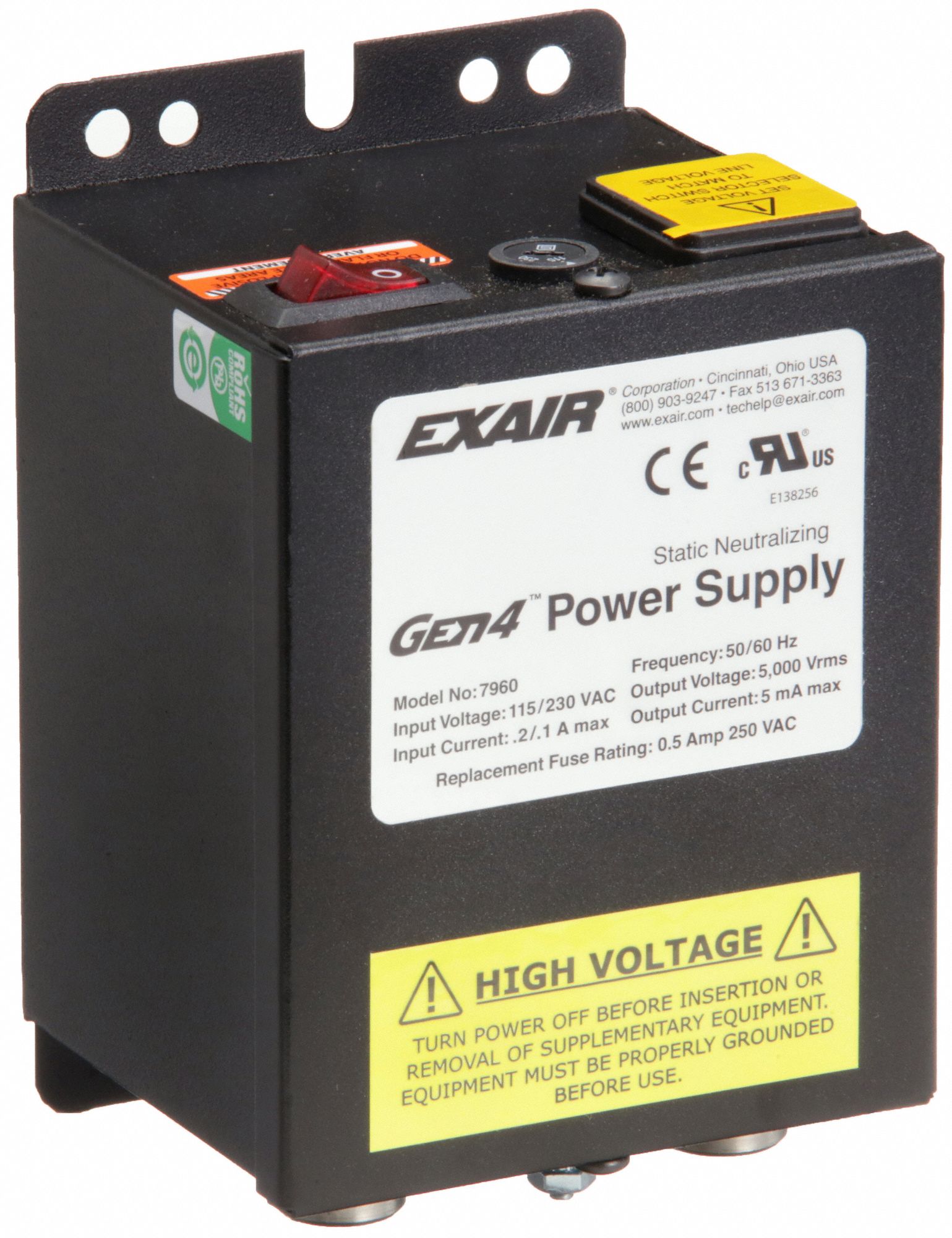 Static-Eliminating Air Gun Filters, Nozzles & Power Supplies