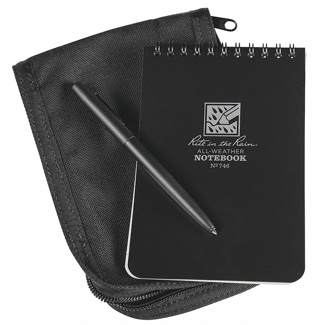 All Weather Notebook Kit, Cover Color Black, Cover Material Polydura,  Binding Top-Spiral Wire-O - Grainger