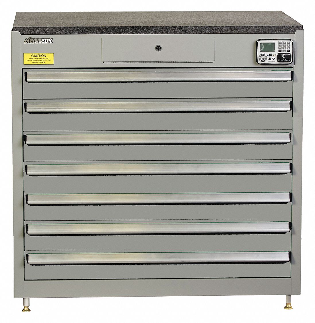 Kennedy Management Cabinet Gray 7 Drawers 24in D Rolling Tool