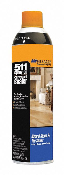 Grout Sealer: Aerosol Spray Can, 15 oz Container Size, Ready to Use, Liquid, 6 PK