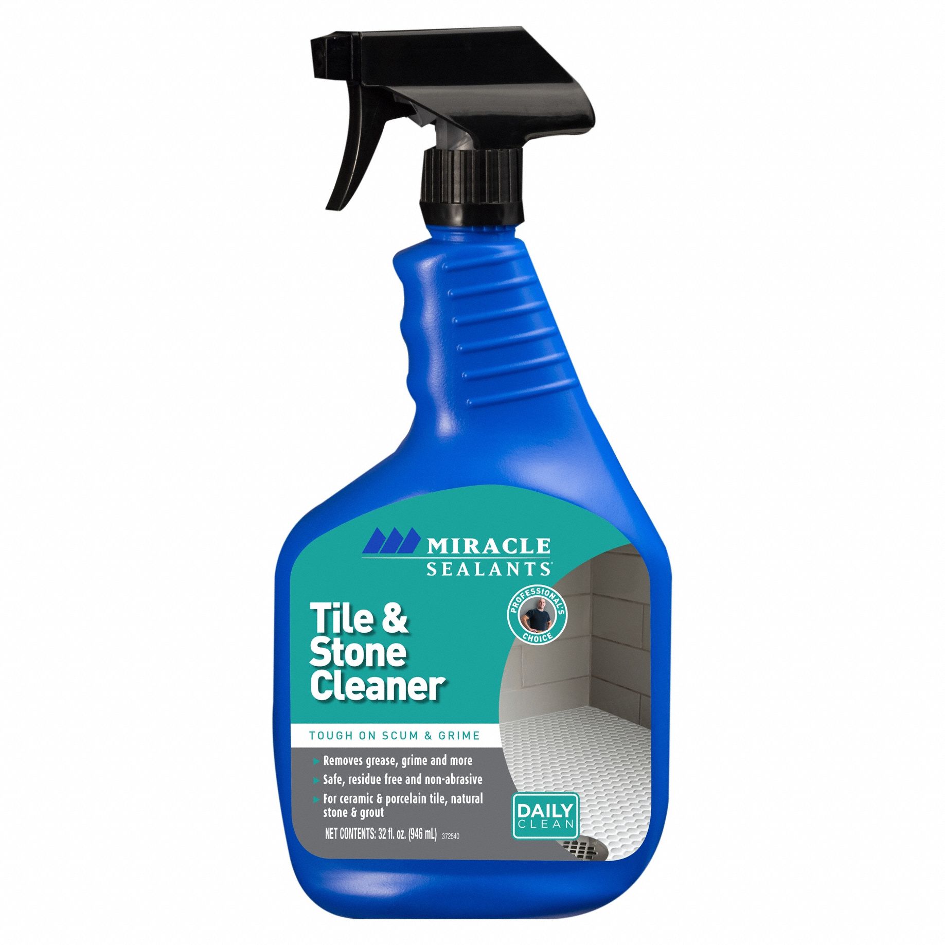 Cleaner: Trigger Spray Bottle, 32 oz Container Size, Ready to Use, Liquid, 6 PK