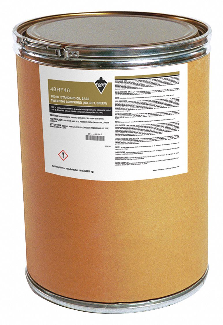 TOUGH GUY Sweeping Compound, Wood Pulp, Green, 100 lb Weight 48RF46