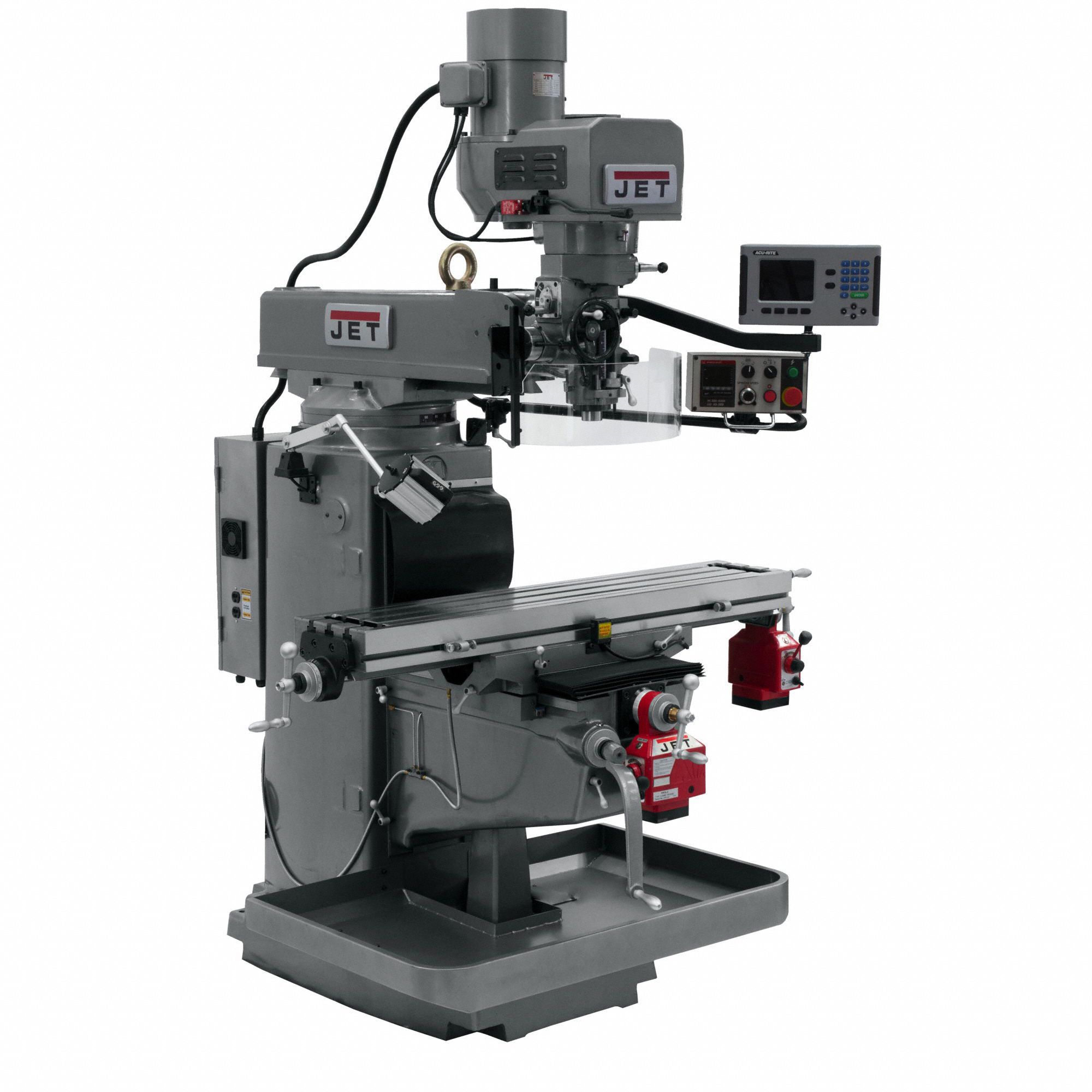 JET Knee and Column Milling Machine: 10 in Table Lg, 50 in Table Wd ...