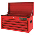 TOP CHEST,STEEL,300 LBS.,RED,6 DRAWERS