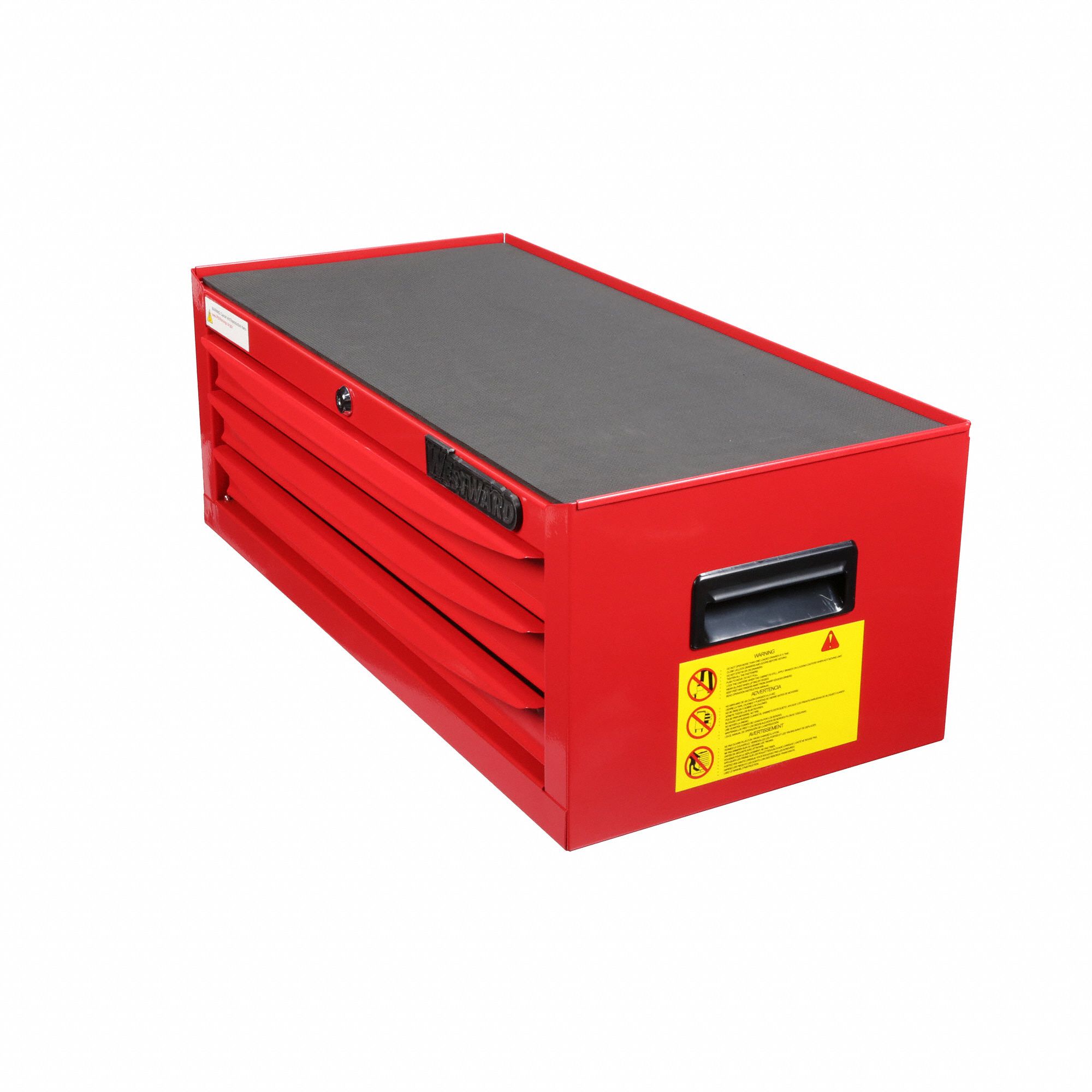 WESTWARD Tool Box: 20 in Overall Wd, 8 in Overall Dp, 9 in Overall Ht,  Padlockable, Red