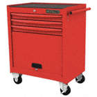 ROLLER CABINET,STEEL,RED,660LBS,3DRAWERS