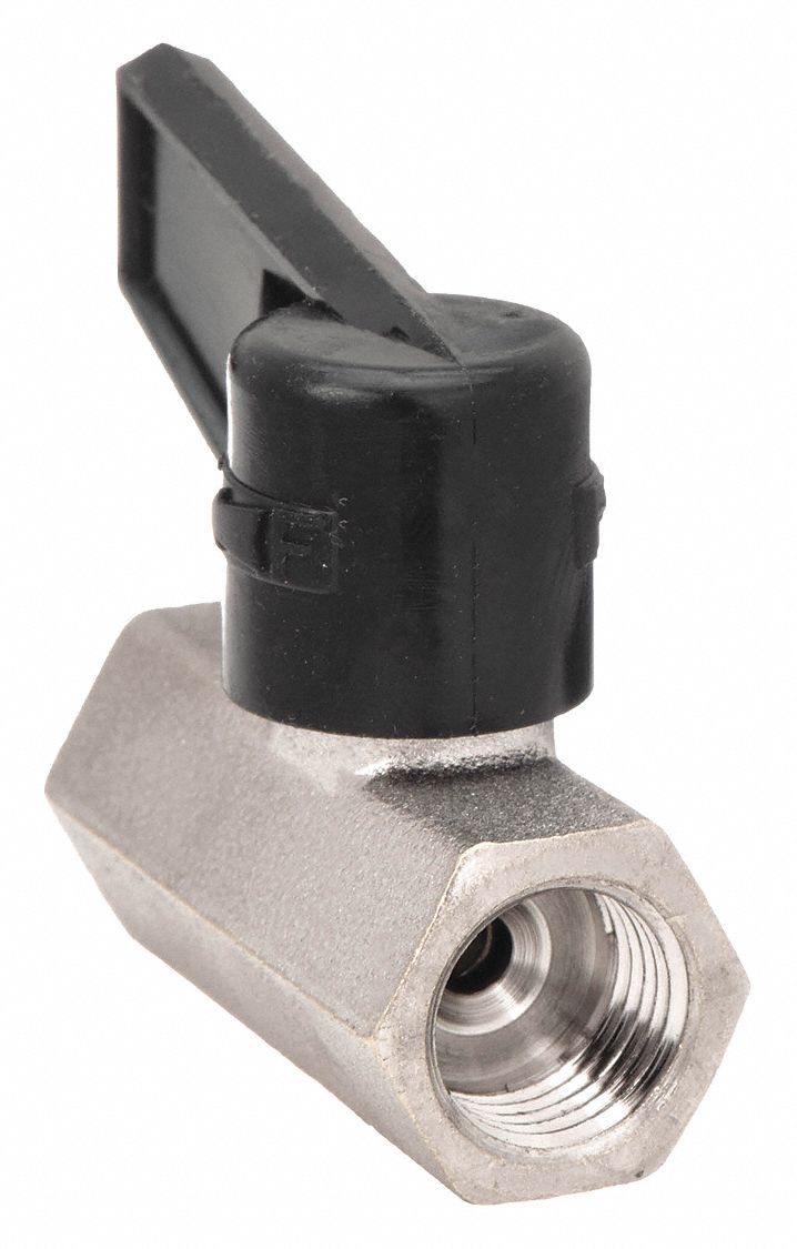 Manual Two-Way Ball Valve: 1/2 in, Nickel-Plated Brass, Straight, FBSPP x FBSPP, One-Piece