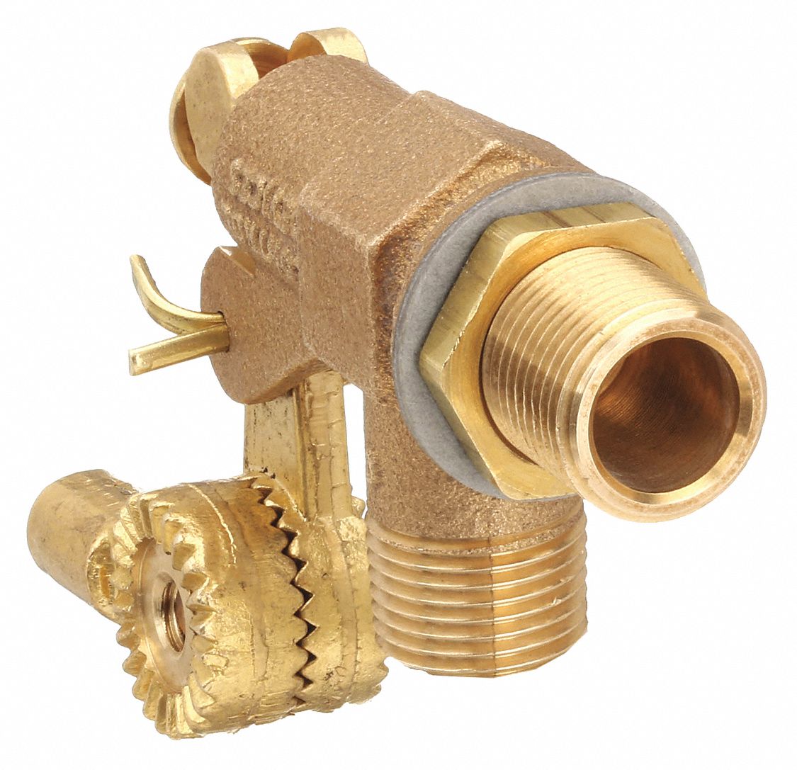 FLOAT VALVE, FOR WATER ANGLE VALVE BODY, FLOAT VALVE BODY, BULKHEAD, BRASS, ½ IN MNPT