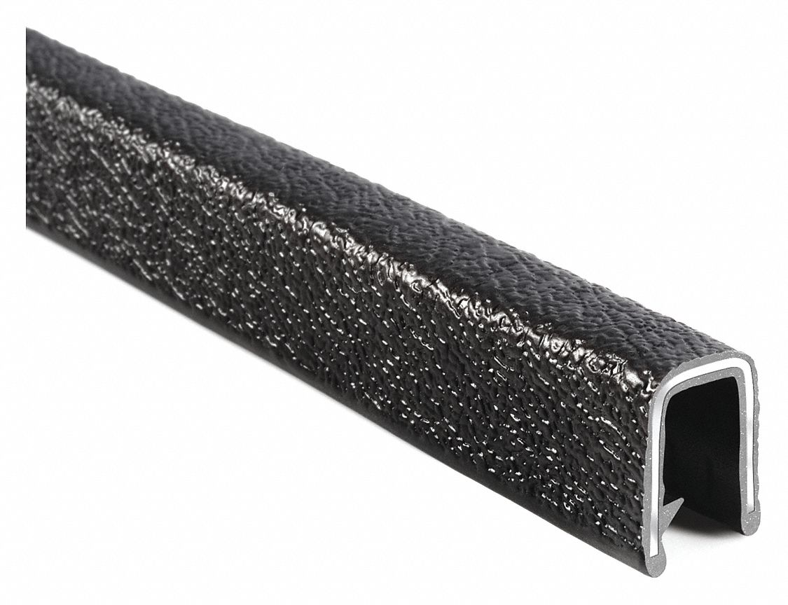 Trim Seal: Single Gripping Finger, 25 ft Overall Lg, PVC Outer, 5/8 in Leg Lg