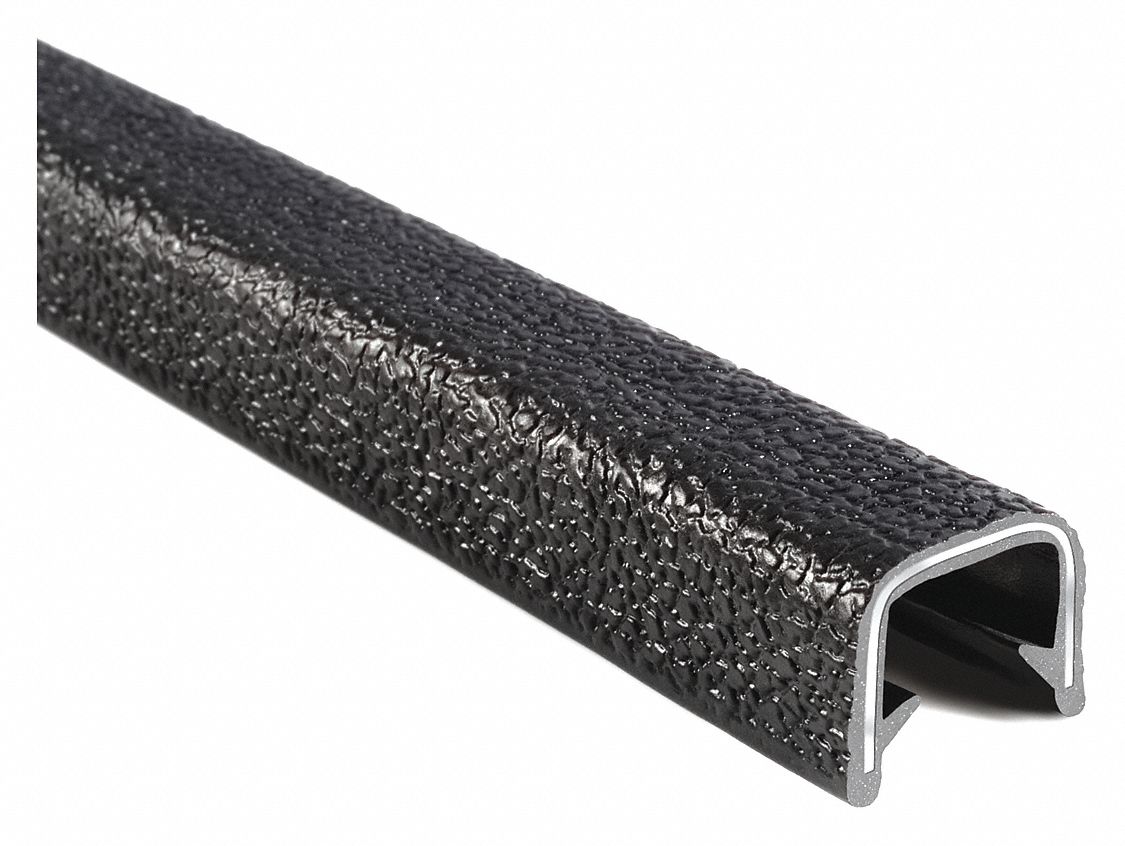 Trim Seal: Double Gripping Finger, 100 ft Overall Lg, PVC Outer, 9/16 in Leg Lg