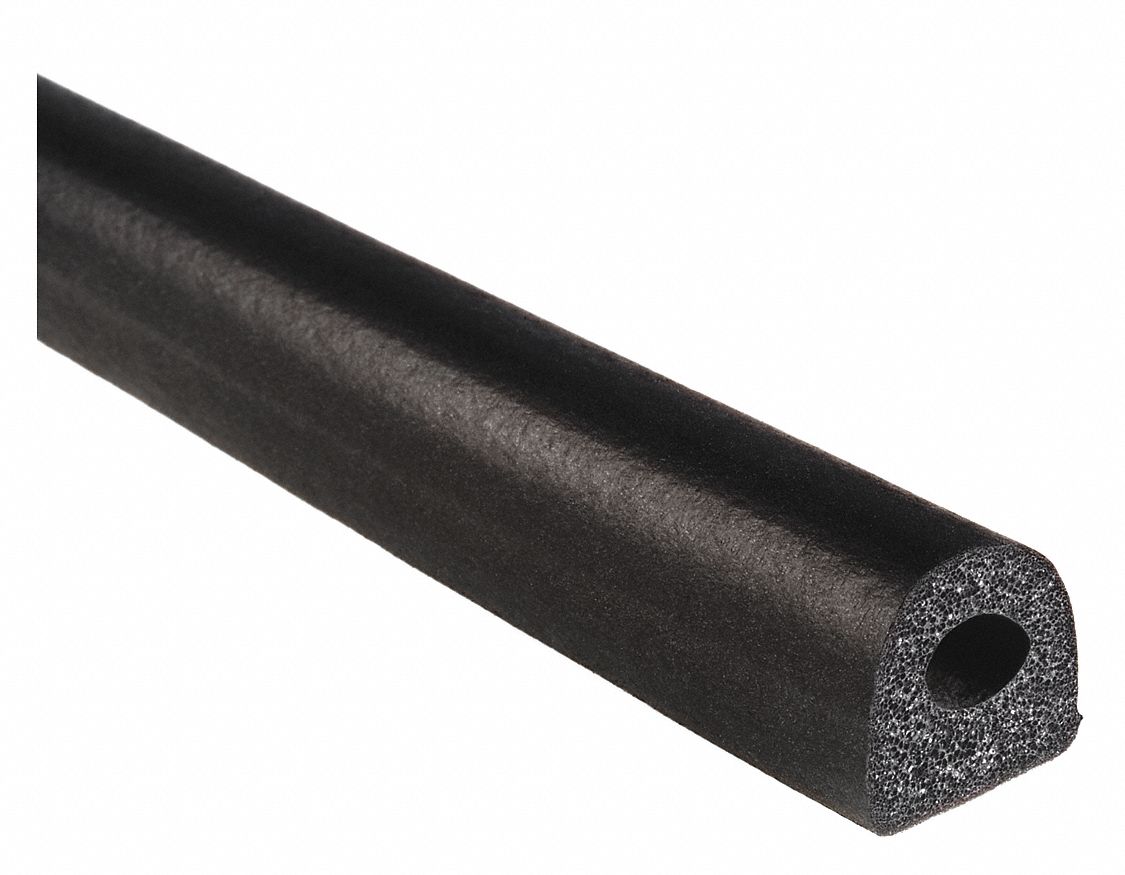 RUBBER SEAL,D-SHAPED THICK,25 FT. L