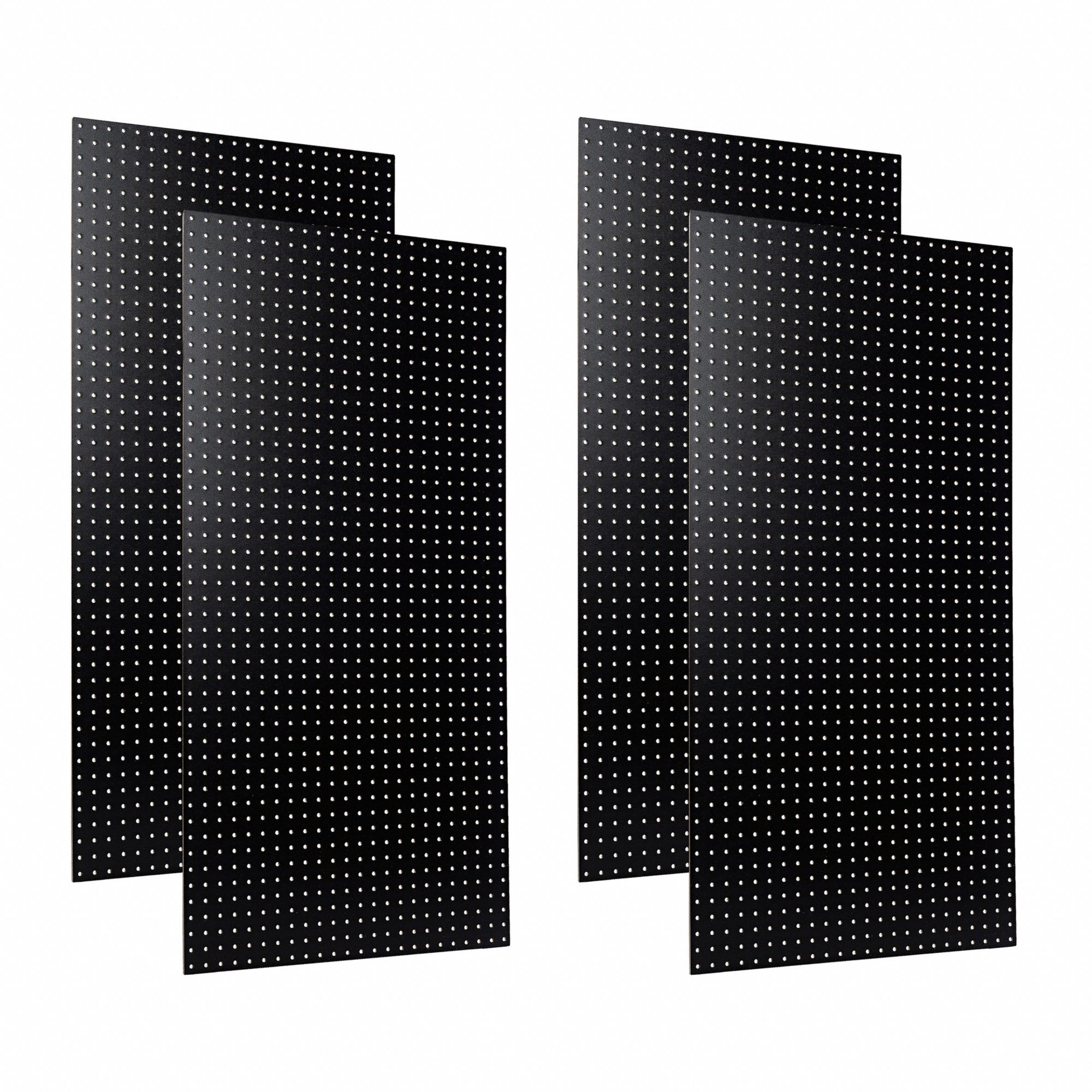 Pegboard Panel: Round, 1/4 in Peg Hole Size, 48 in x 24 in x 1/8 in, Black