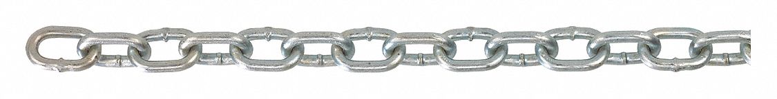 STRAIGHT CHAIN, CARBON STEEL, 700 LB WORKING LOAD LIMIT, STRAIGHT, 1 IN LINK INSIDE L