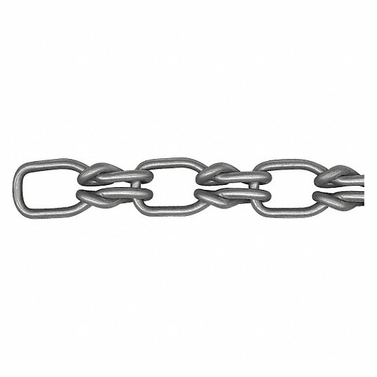 Galvanized ASC MC1250405 Low Carbon Steel Lock Link Single Loop Chain 11/64 Diameter x 50 Length 580 lbs Working Load Limit 5/0 Trade