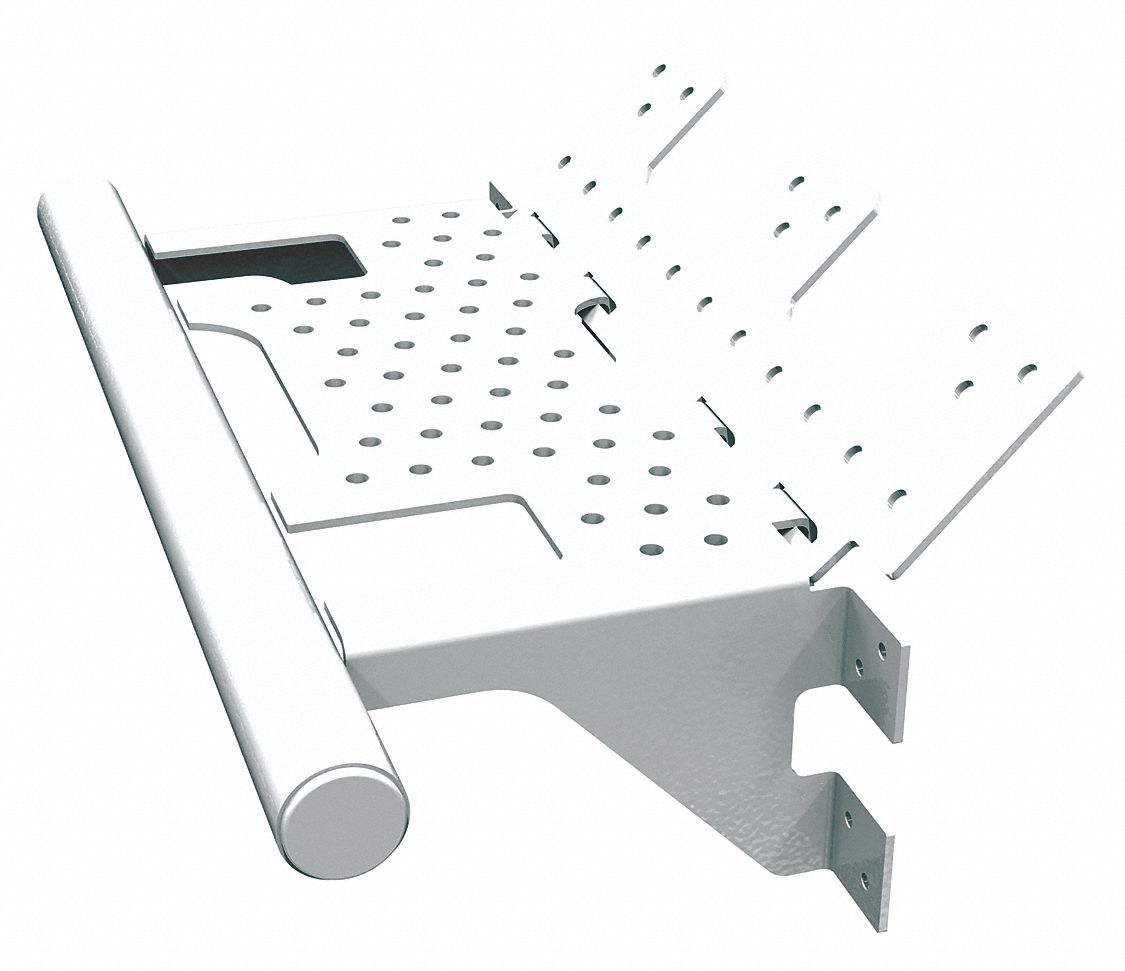 LADDER LEDGELOCK, FOR EXTENSION LADDERS, 10 IN PROJECTION, 24 IN OVERALL L, STEEL