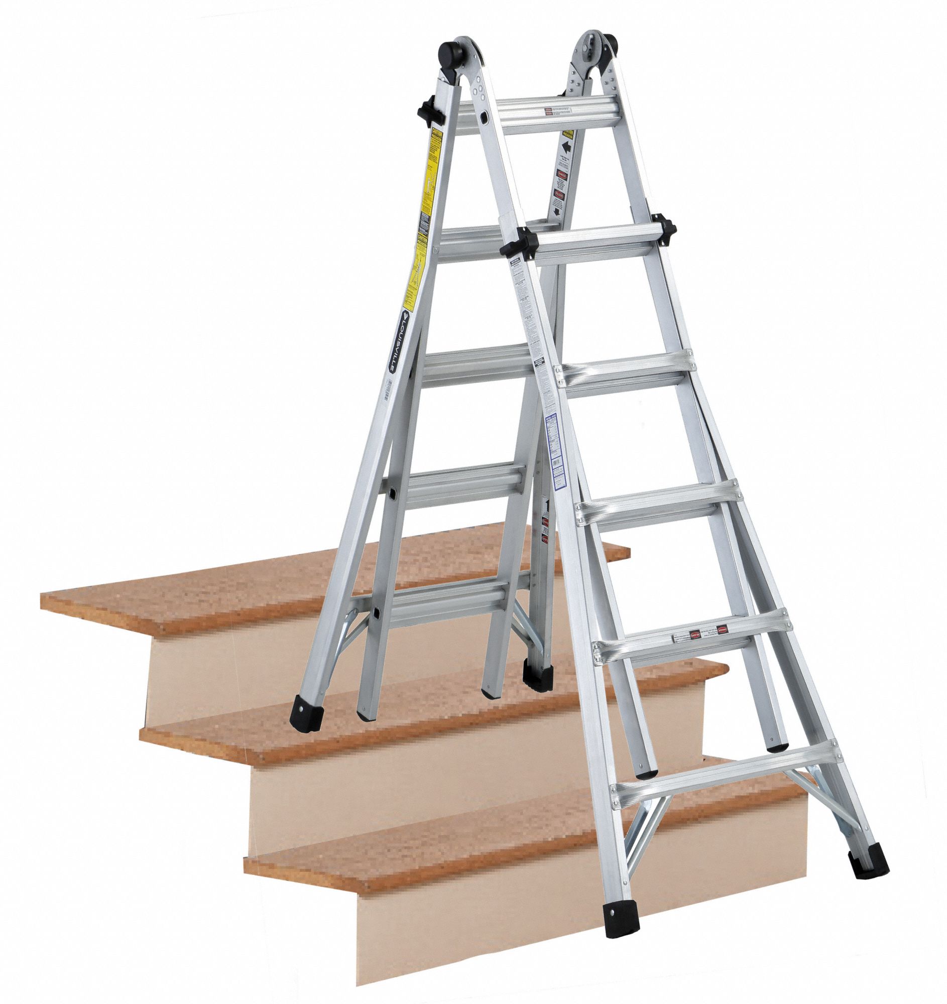 LOUISVILLE Multipurpose Ladder 19 ft Extended Ladder Ht, 5 to 9 ft, 1