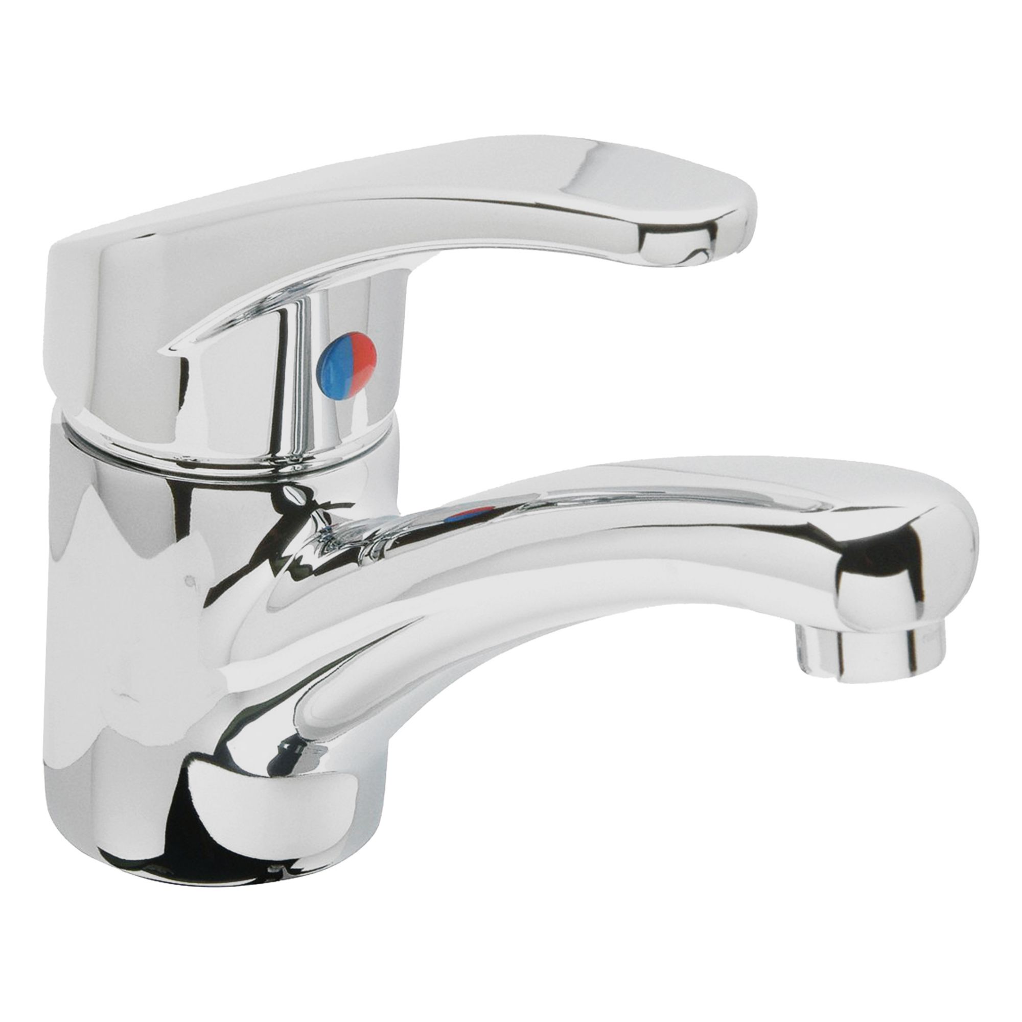 Low Arc Bathroom Faucet: AquaSpec®, Brass, Chrome Finish, 0.5 gpm Flow Rate, Single-Post, Arc