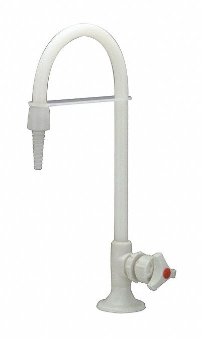 GOOSENECK LABORATORY FAUCET: ZURN, AQUASPEC, POLYPROPYLENE FINISH, 2.2 GPM FLOW RATE