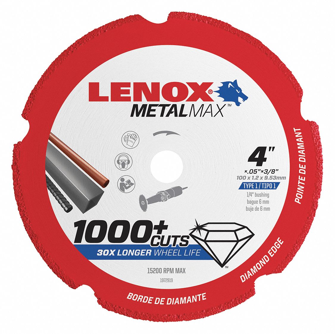 WHEEL,DIAMOND CUTOFF,DG 4IN X 3/8IN