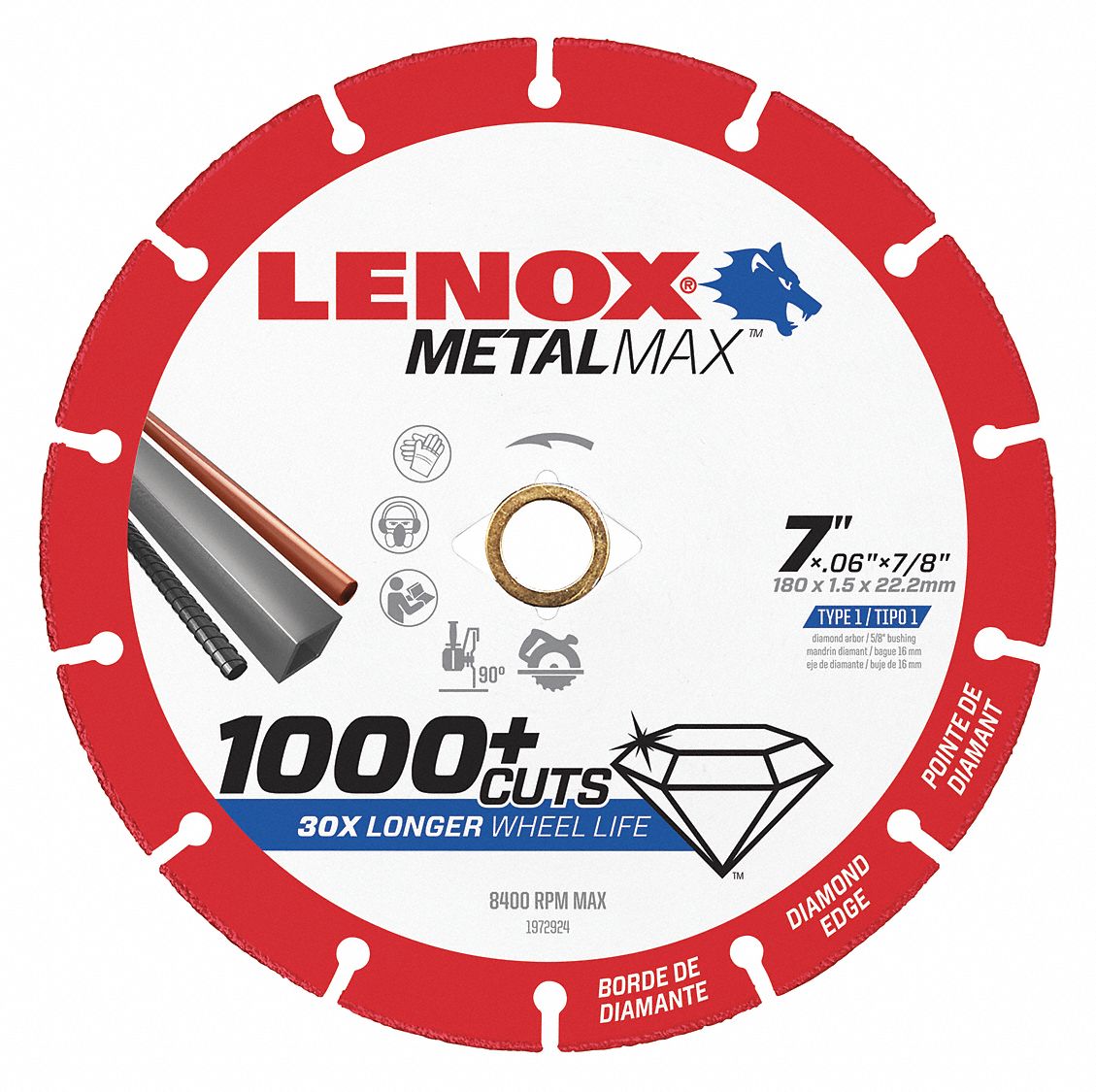 WHEEL,DIAMOND CUTOFF,AG/CS 7IN X7/8IN