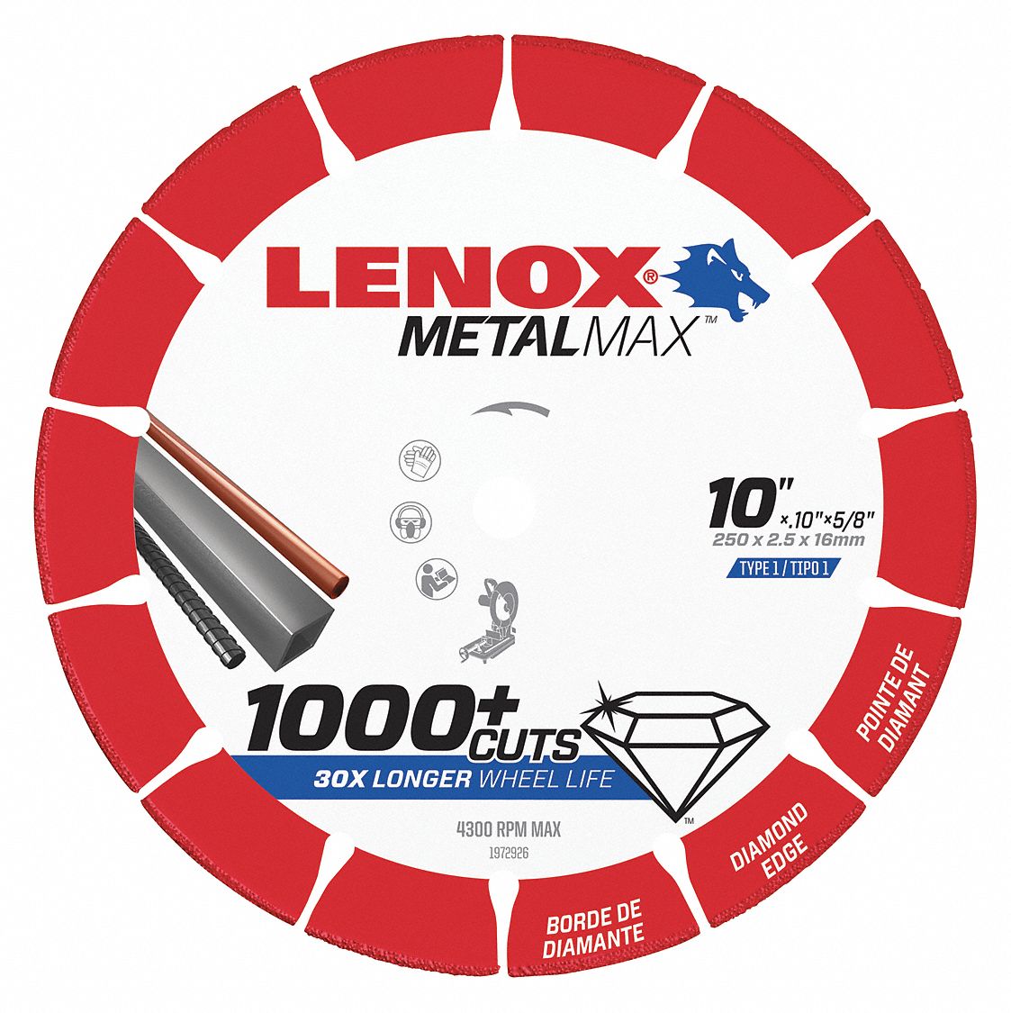 WHEEL,DIAMOND CUTOFF,CH 10IN X 5/8IN