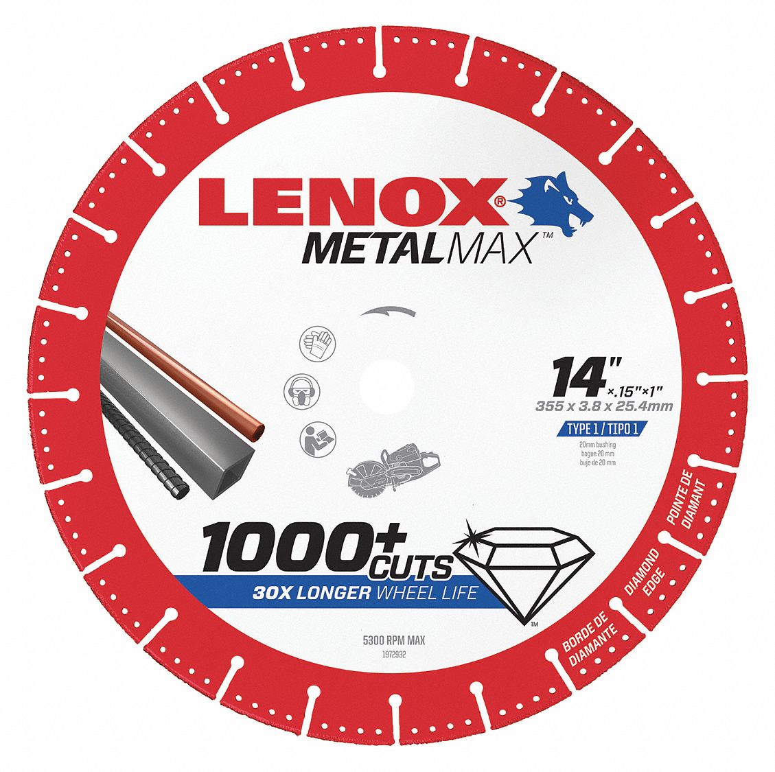 WHEEL,DIAMOND CUTOFF,GS 14IN X 1IN