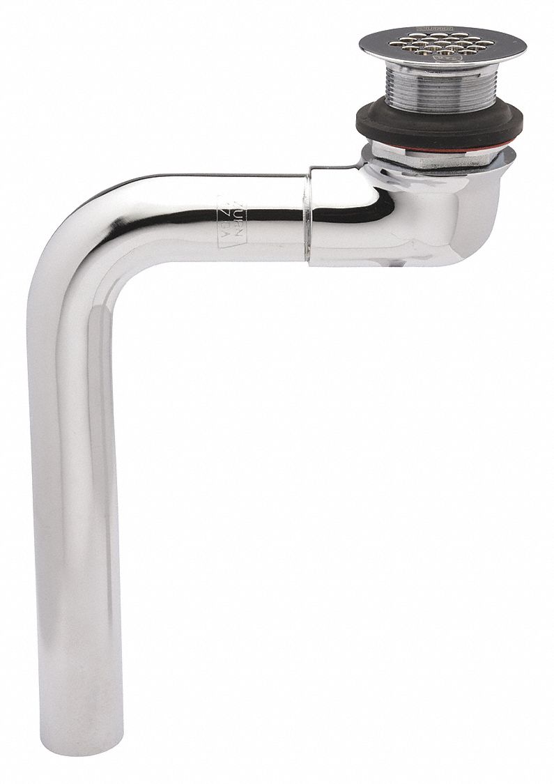 SINK DRAIN: 1¼ IN OVERALL DIA, 2 9/16 IN BODY H, 1¼ IN PIPE DIA, BRASS, CHROME, THREADED