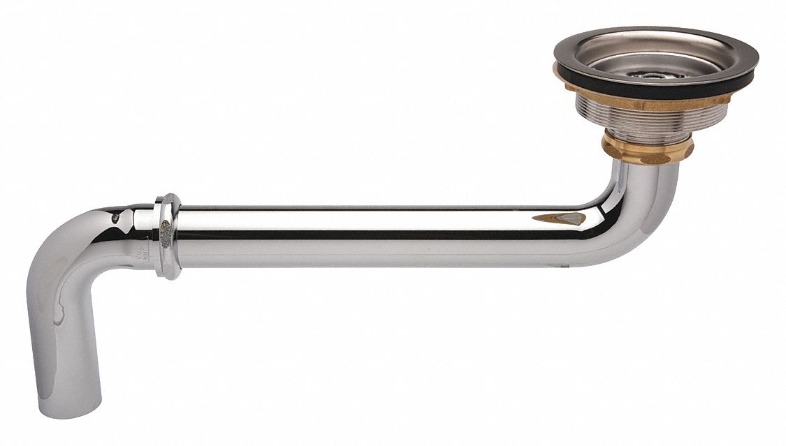 SINK DRAIN: 4½ IN OVERALL DIA, 3½ IN BODY H, 1½ IN PIPE DIA, BRASS, THREADED, SINKS