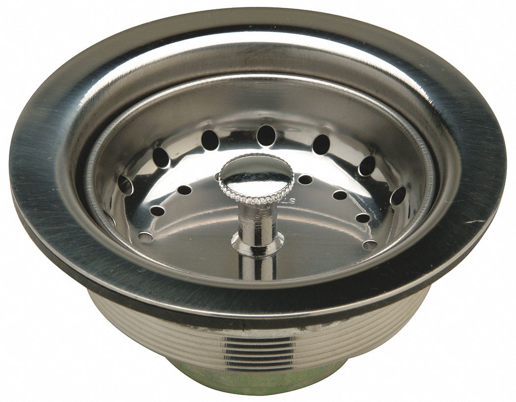 STRAINER: 4 ⅜ IN OVERALL DIA, 2⅝ IN H, 4⅜ IN PIPE DIA, STAINLESS STEEL