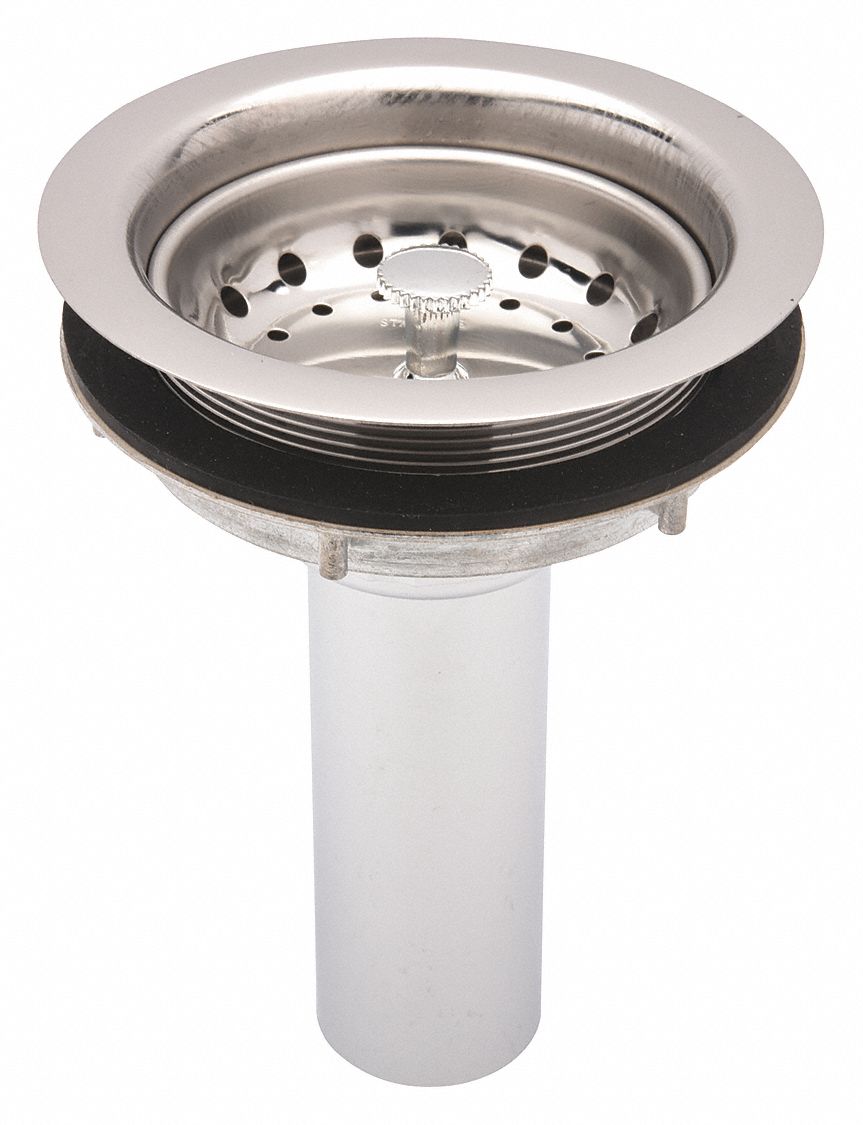 Stainless Steel, Drain Grates, Grids and Strainers, 1 1/2 in Pipe Dia