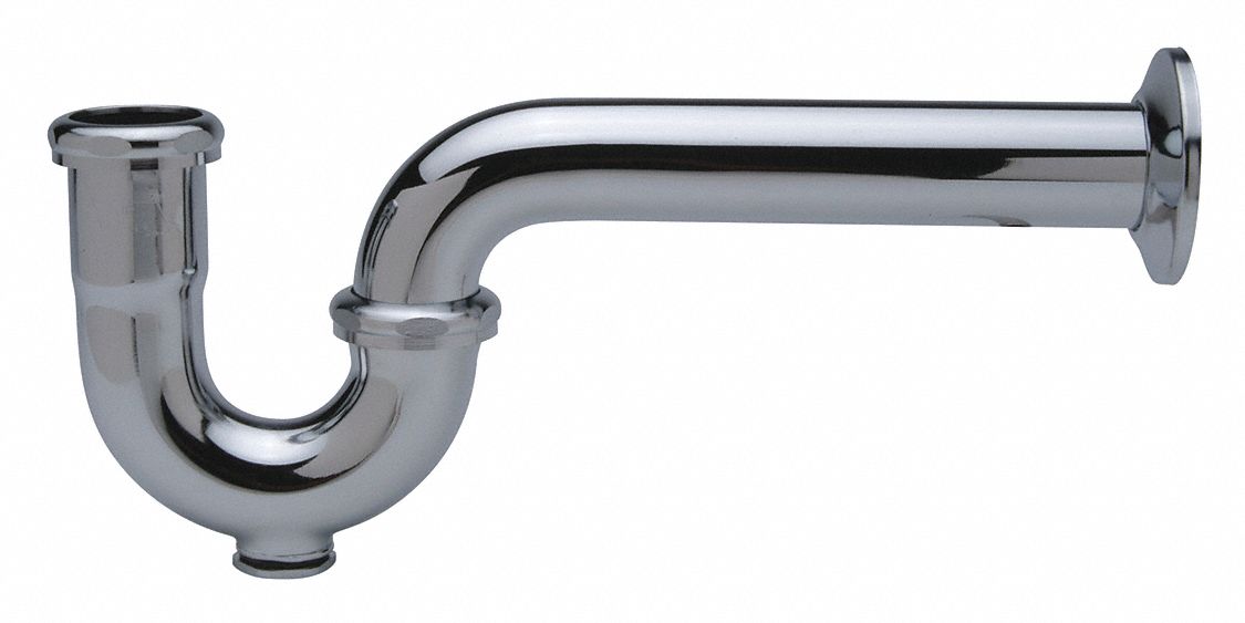TRAP: BRASS, CHROME, SILVER, 1¼ IN NOMINAL PIPE SIZE, 11¼ IN OVERALL LG, COMPRESSION