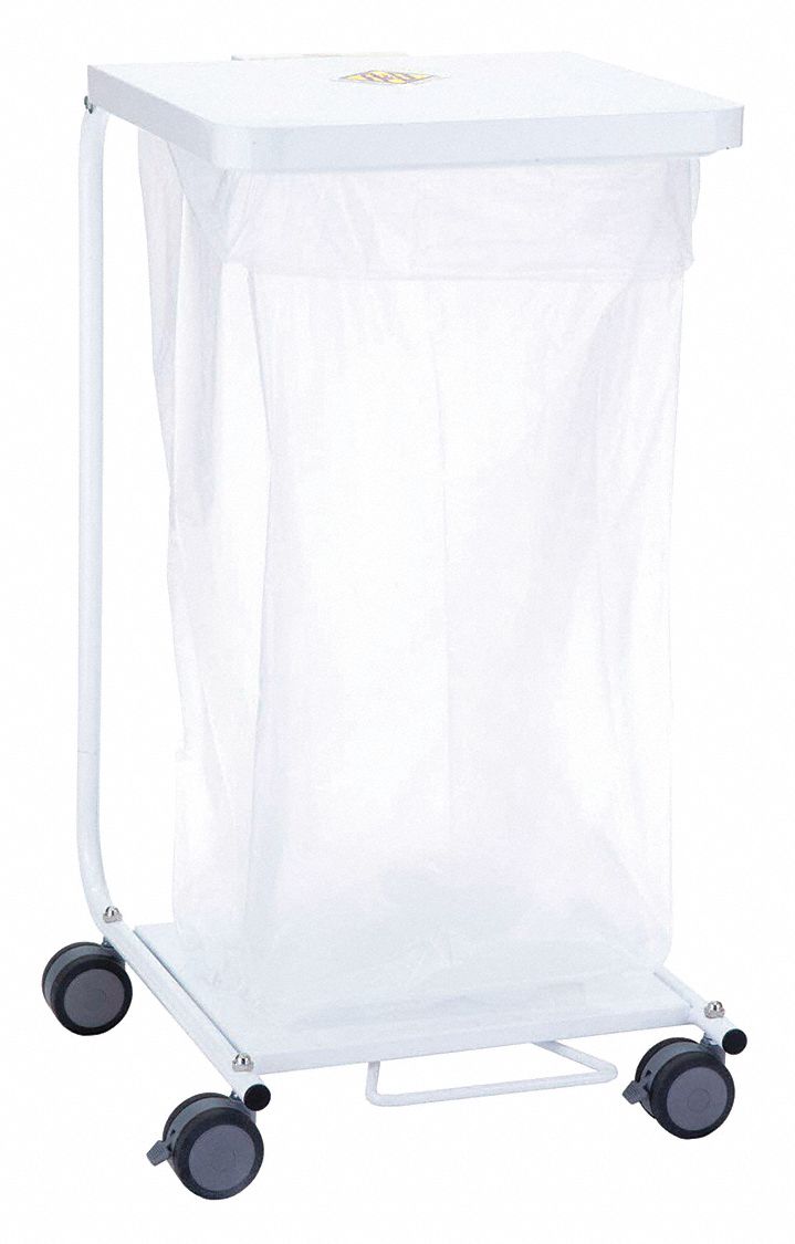 LAUNDRY HAMPER CART,30 LB.,WHITE