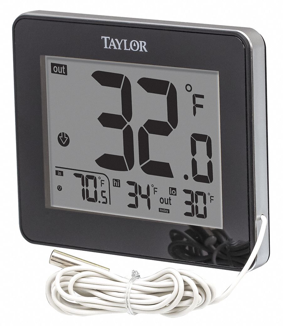 Taylor Digital Thermometer Outdoor Temperature 10 Ft Probe 48ta31 1710 Grainger