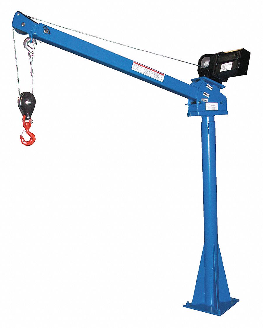 POWER LIFT JIB CRANE, BLUE, 68 IN H, 90-DAY WARRANTY