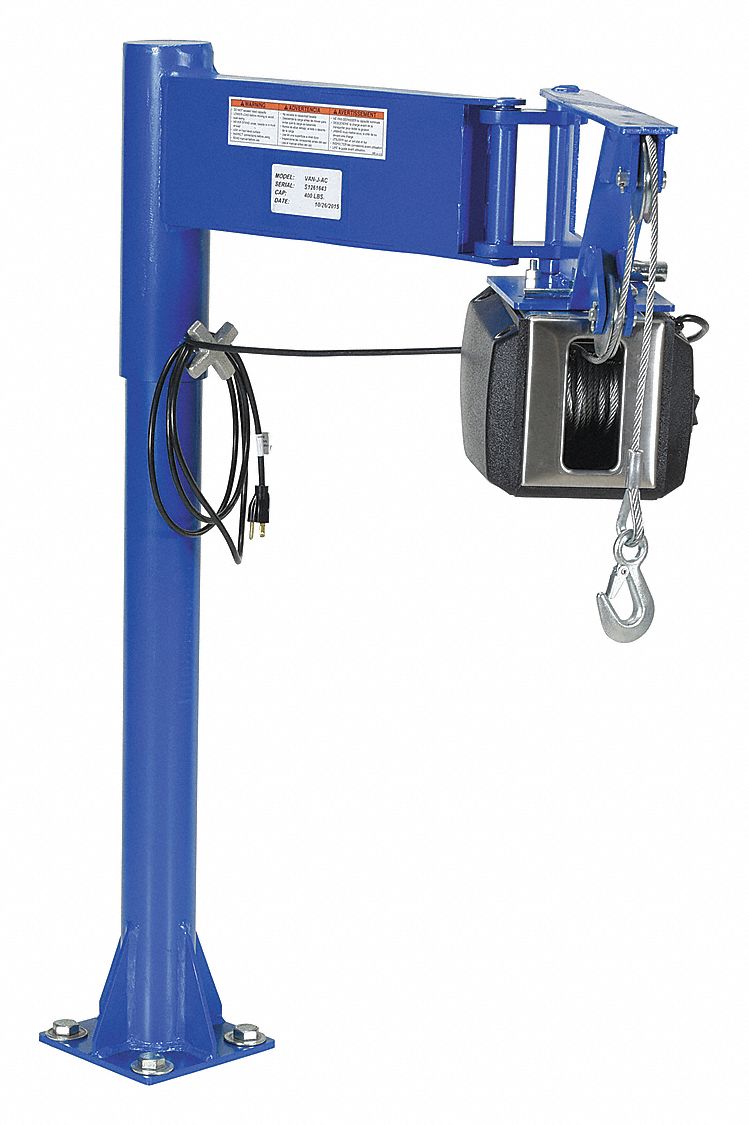 Davit Crane, 400 lb, Reach 0 in to 38.5 in, Lift Range 42 1/8 in - Grainger