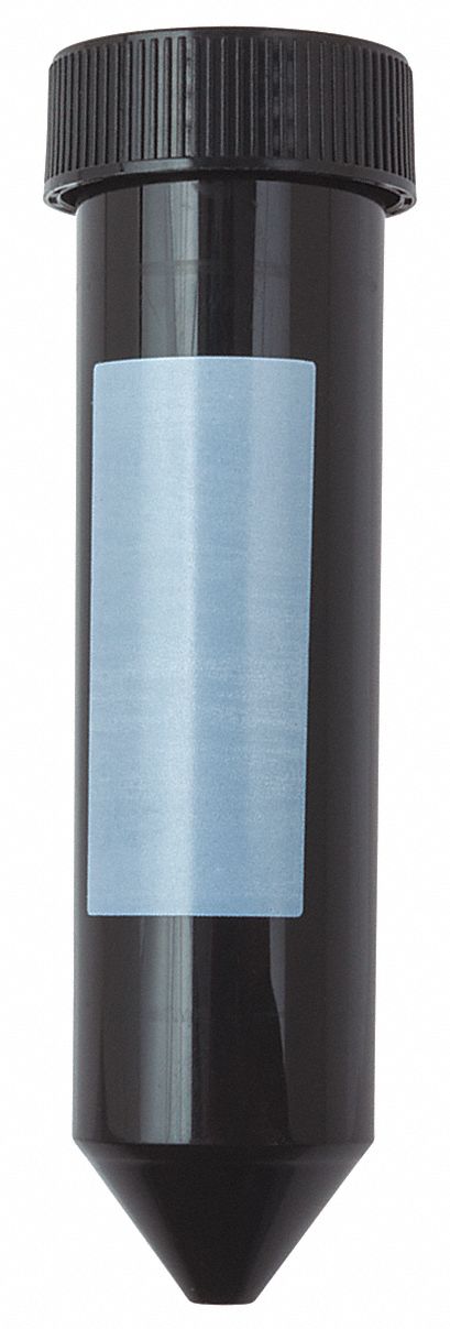 Centrifuge Tube: Polypropylene, 1.69 oz Capacity - oz, 50 mL Capacity - mL, Includes Closure, Black