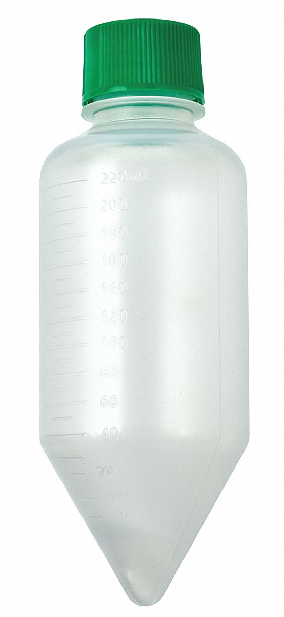 Centrifuge Tube: Polypropylene, 8.45 oz Capacity - oz, 250 mL Capacity - mL, Includes Closure, HDPE
