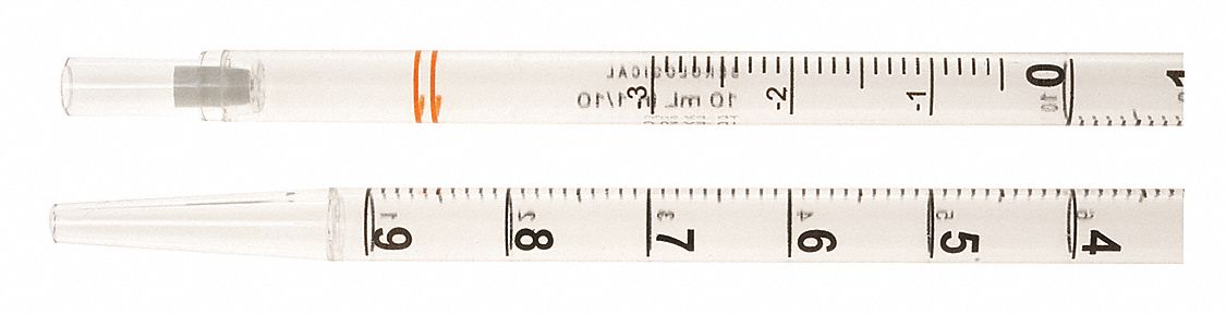 Serological Pipette: 10 mL Capacity, 0.1 mL Graduation Increments, Sterile, Plastic