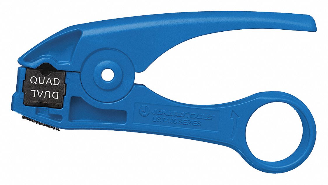 CABLE STRIPPER, 26 TO 26 AWG, RG-59/6/RG-6, 4¾ IN OVERALL L, CUT, STANDARD CUSHION GRIP, UST-185