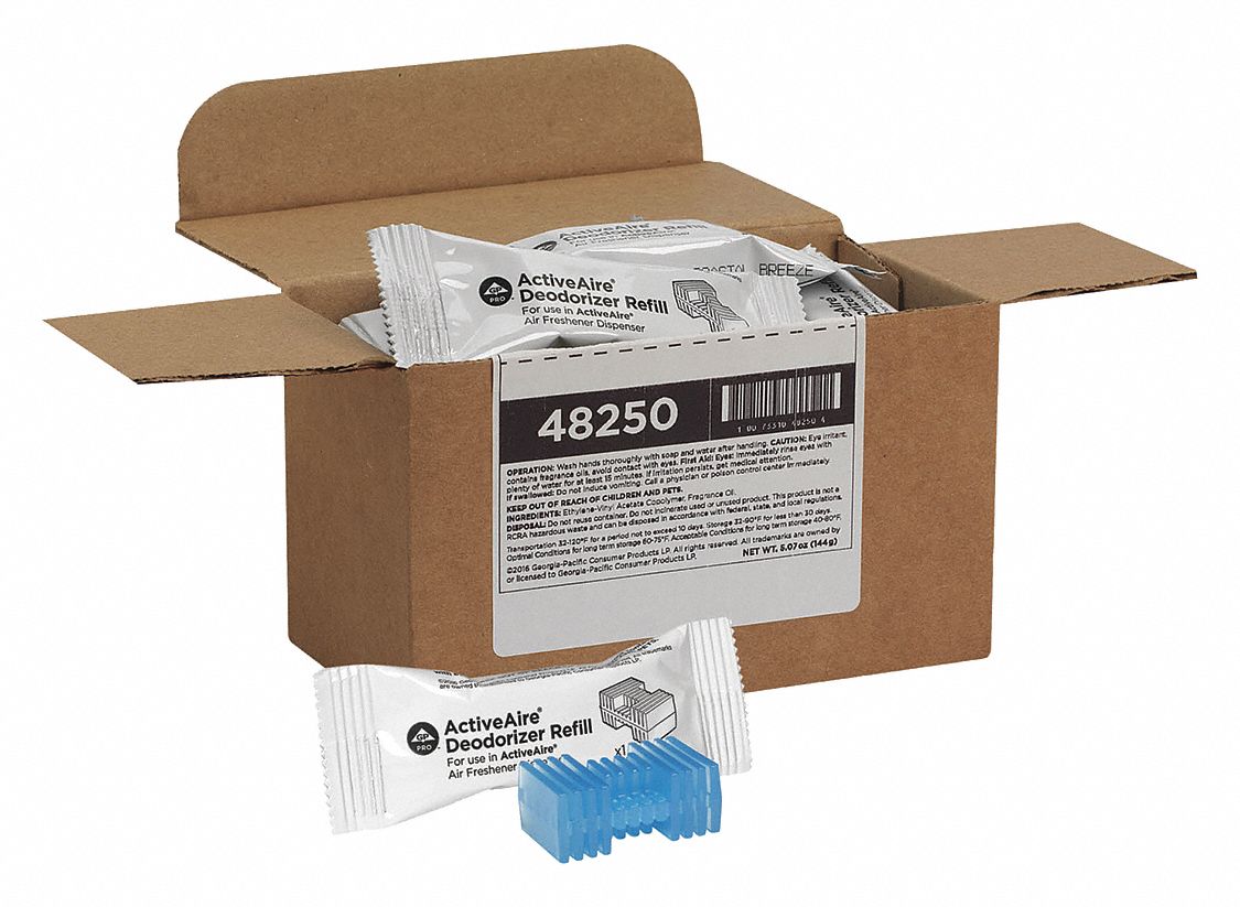 Air Freshener Refill: ActiveAire®, 5 oz Container Size, 30 day Refill Life, 12 PK