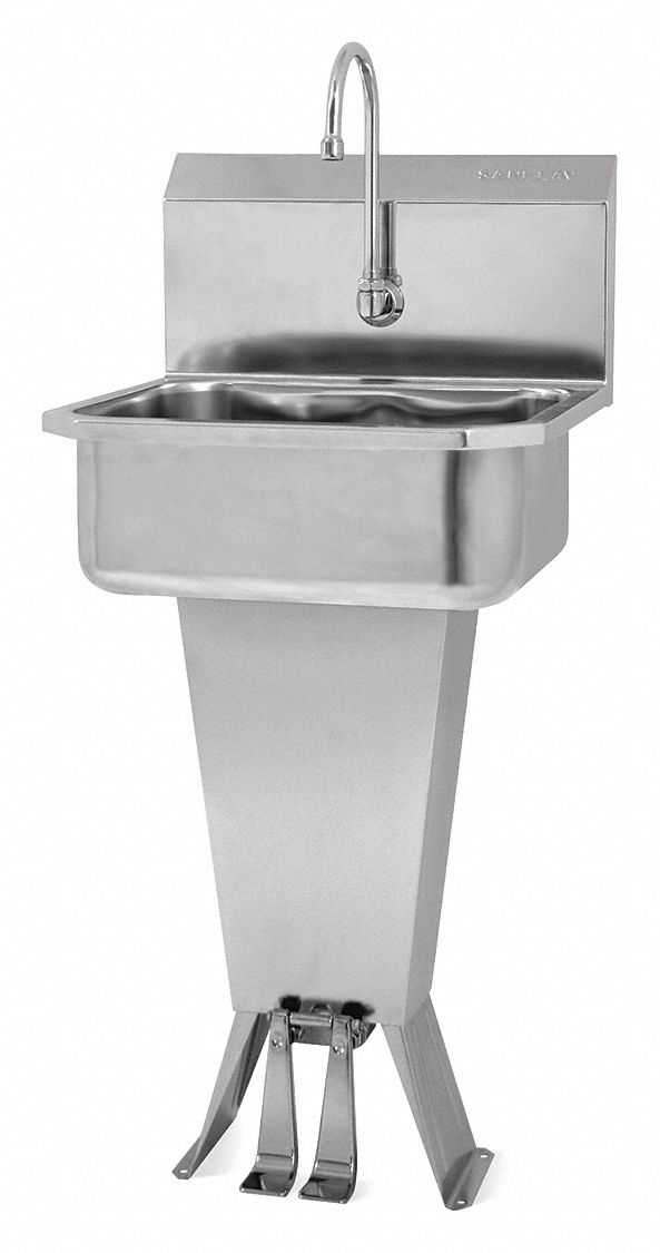 HAND SINK: SANI-LAV, 0.5 GPM FLOW RATE, 41½ IN H, 17 IN X 14 IN BOWL SIZE, 7 IN BOWL DP