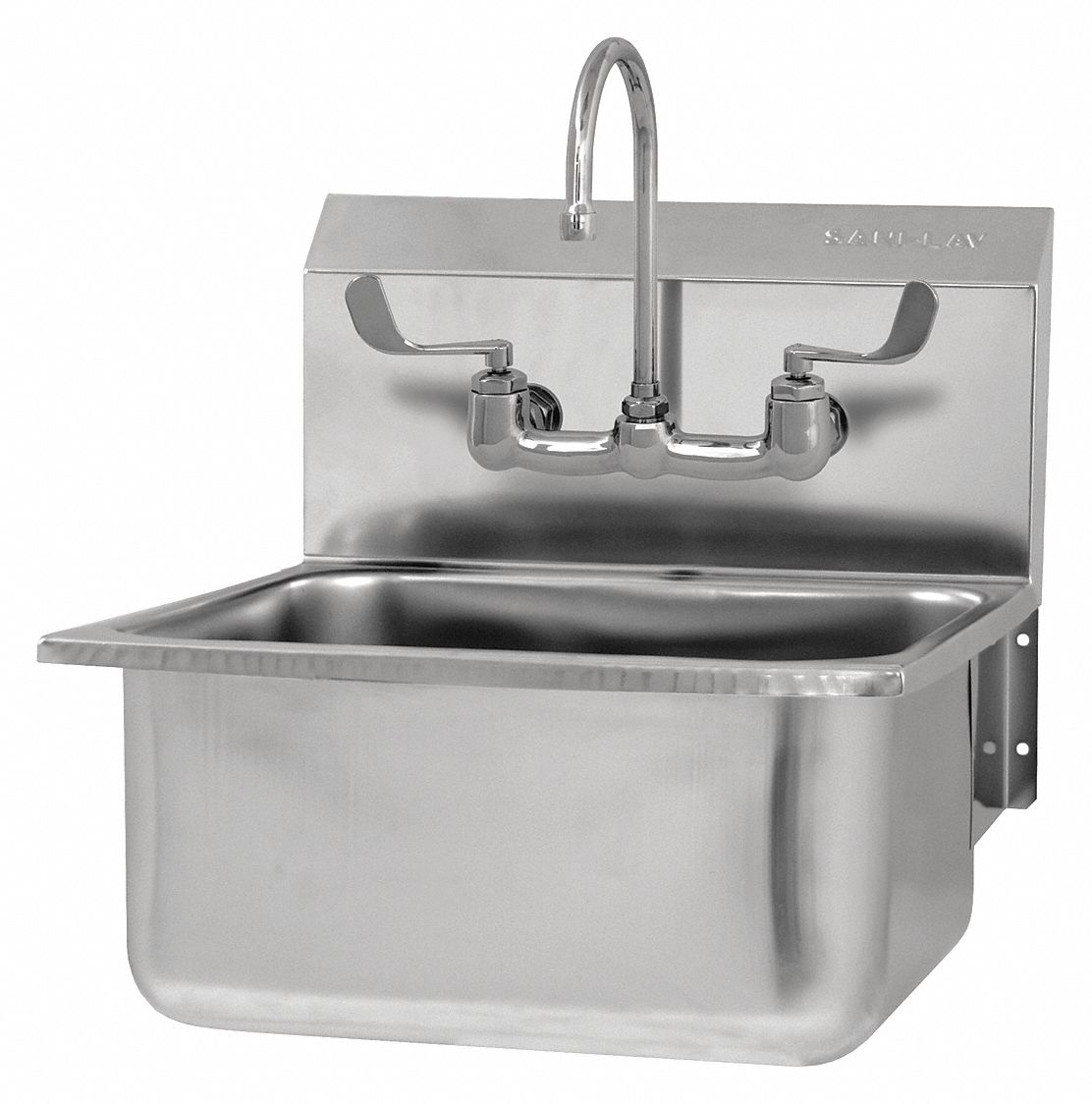 Wall mounted stainless steel shop sink