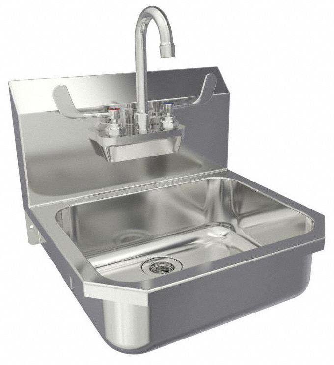 Sink: 1 Stations, 5 in Bowl Dp, 14 in Bowl Lg, 11 in Bowl Wd, Faucet Included, 18 ga