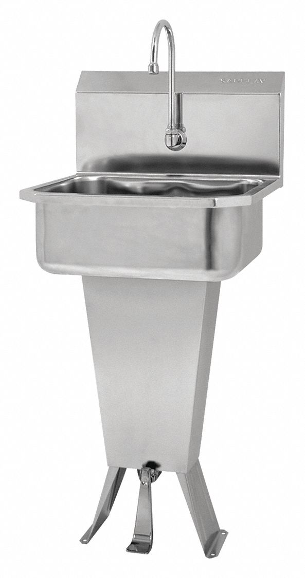 Stainless Steel Hand Sink With Faucet Floor Mounting Type Stainless