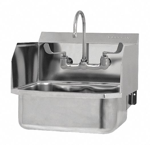 Stainless Steel Hand Sink With Faucet Wall Mounting Type Stainless