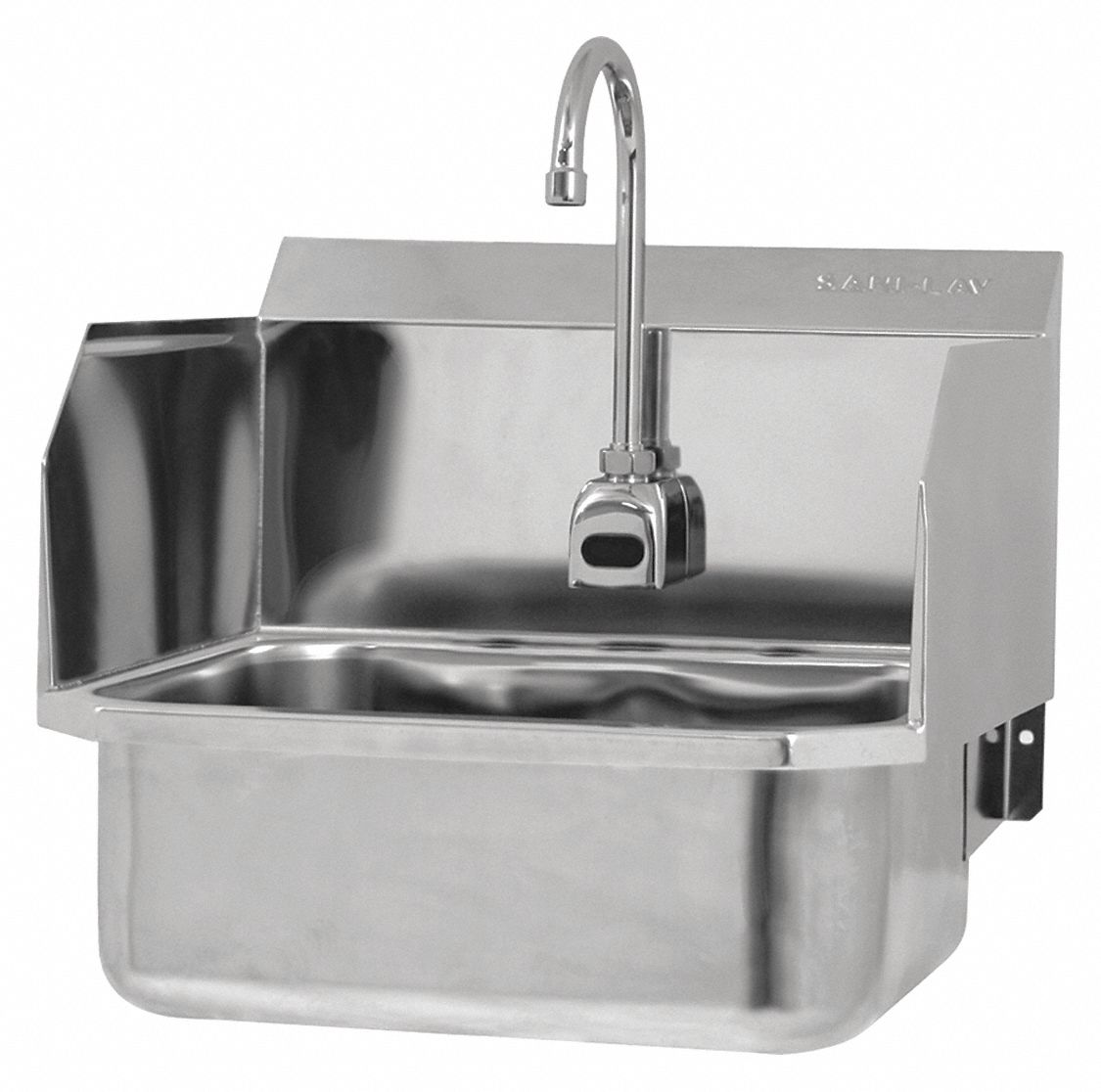 Hands-Free Sink: 1 Stations, 7 in Bowl Dp, 17 in Bowl Lg, 14 in Bowl Wd, Faucet Included