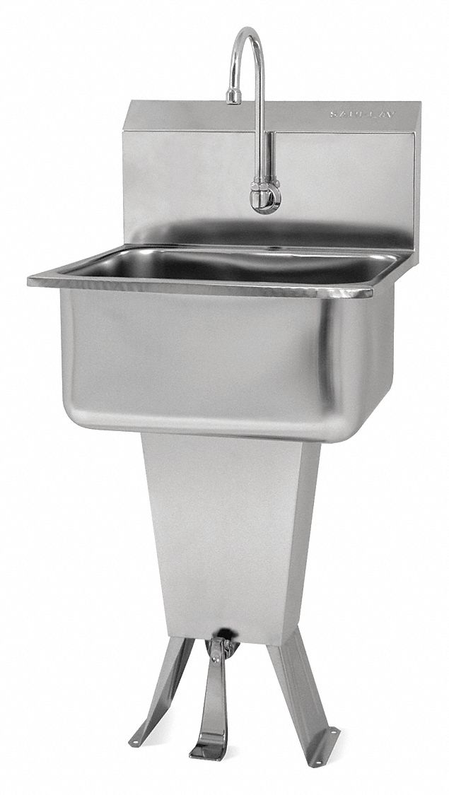 HAND SINK: SANI-LAV, 0.5 GPM FLOW RATE, 41½ IN H, 19 IN X 16 IN BOWL SIZE, 10 IN BOWL DP