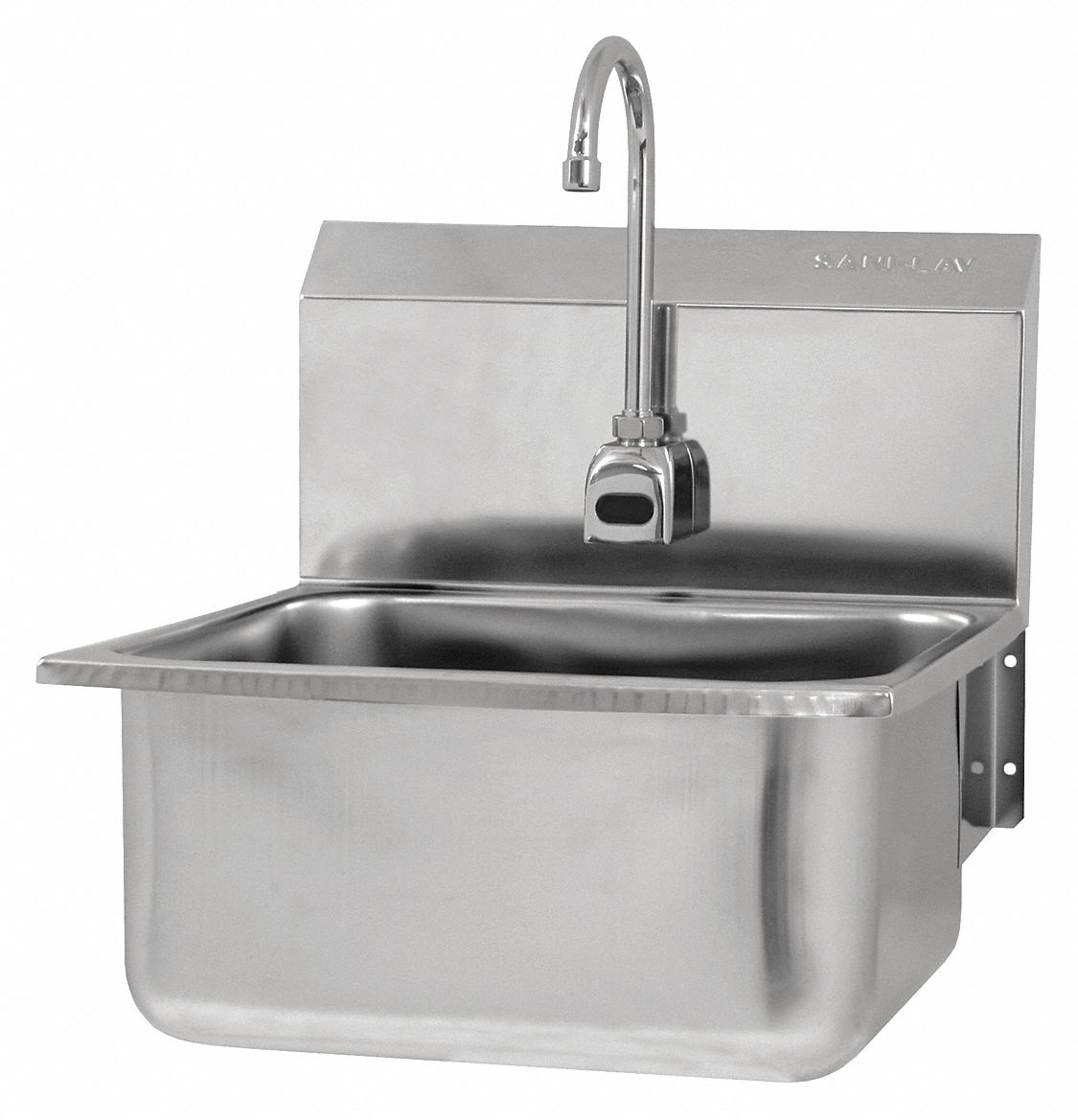 Hands-Free Sink: 1 Stations, 10 in Bowl Dp, 19 in Bowl Lg, 16 in Bowl Wd, Faucet Included
