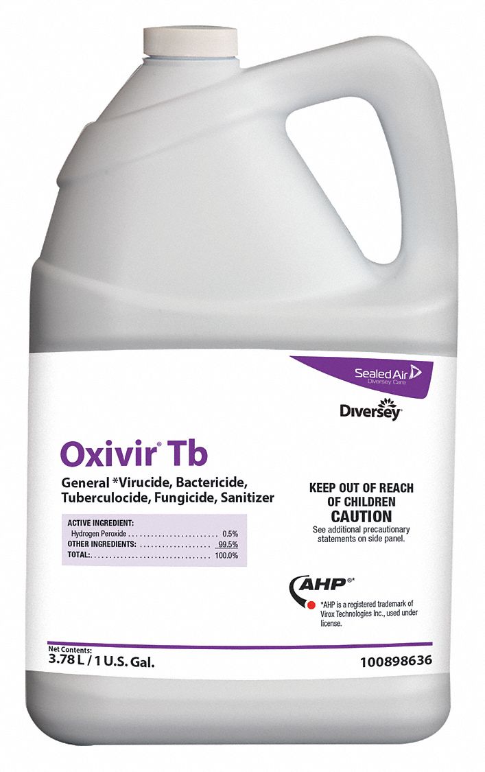 Disinfectant Cleaner: Jug, Ready to Use, Liquid, Hydrogen Peroxide, Cherry Almond, 4 PK