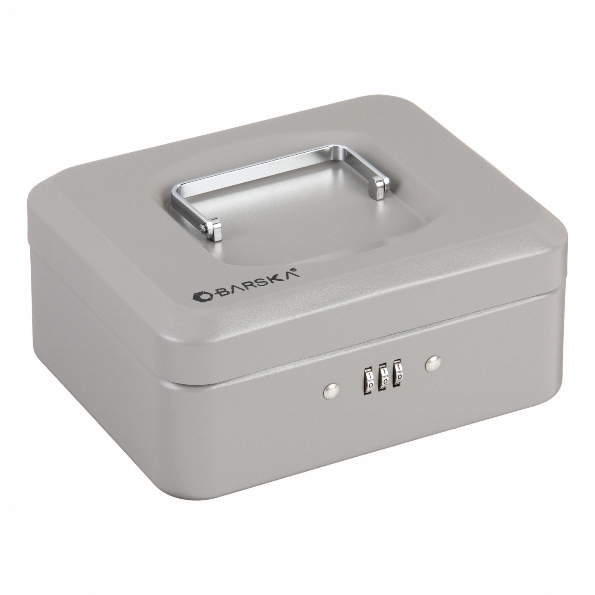 Cash Box: Combo, 3 1/2 in Overall Ht, 6 1/4 in Overall Wd, 8 in Overall Dp, Steel